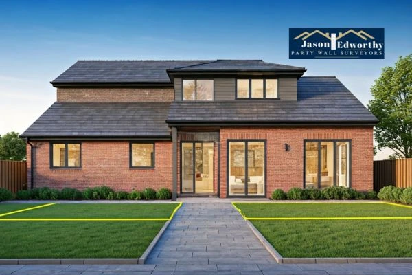 Home extension focusing on boundary line Epsom